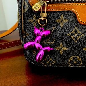 NWOT Pink 3D Balloon Dog Bag Charm Keyring | Cute Unbranded Accessory
